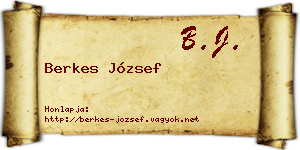 Berkes József névjegykártya